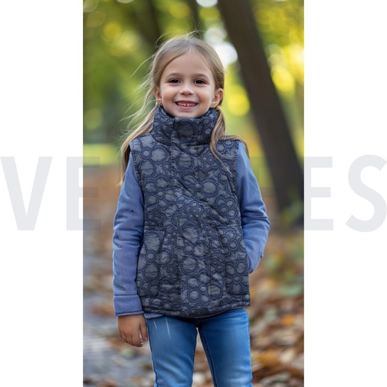 STEPPSTOFF BLUMEN MARINEBLAU #7