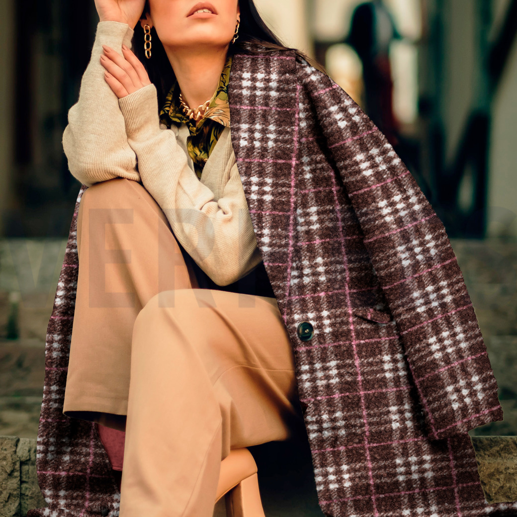 BOUCLE CHECKS BROWN #7