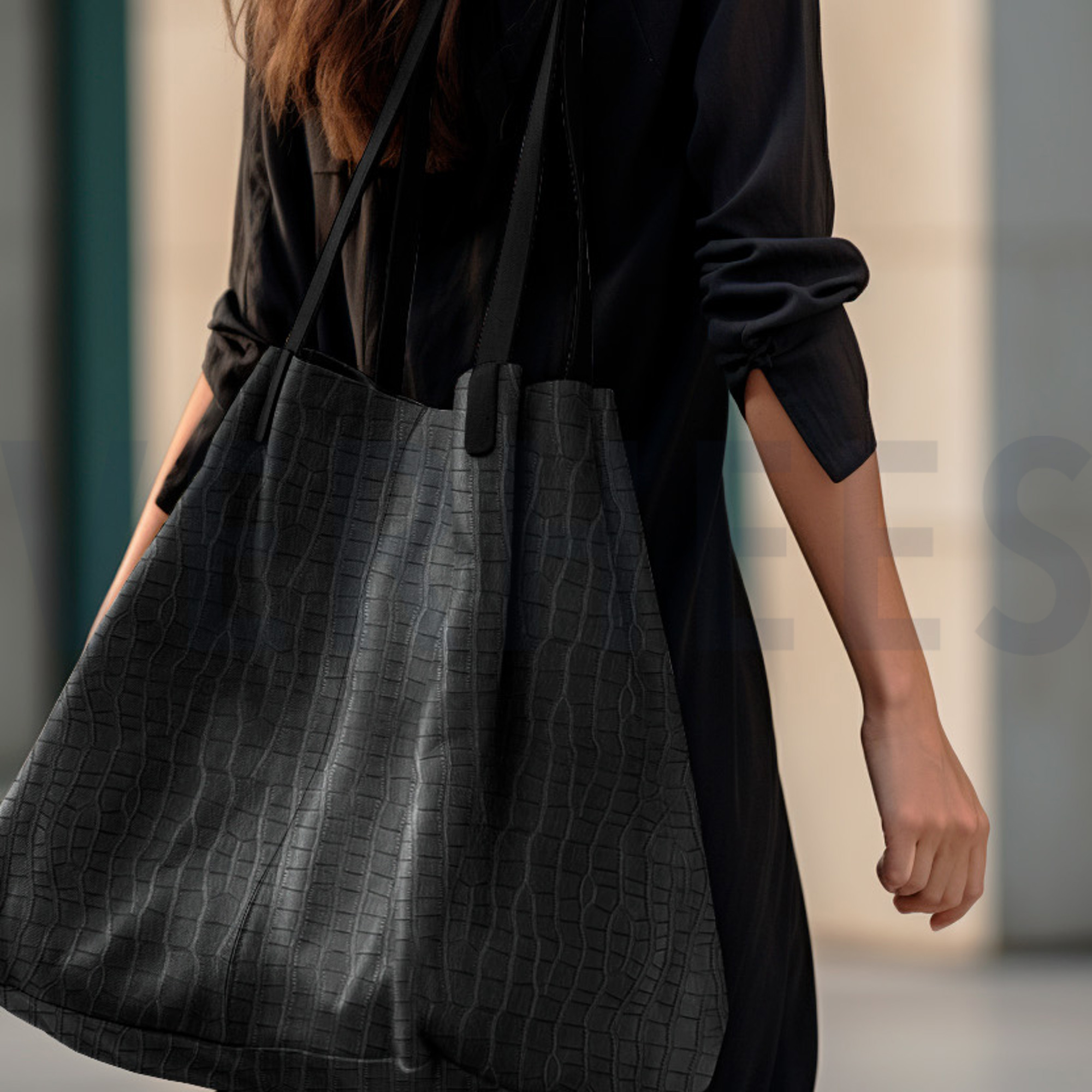 FAUX LEATHER STRUCTURE BLACK (high resolution) #7