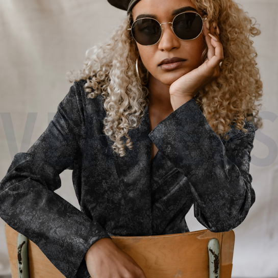 FAUX LEATHER STRUCTURE BLACK #7