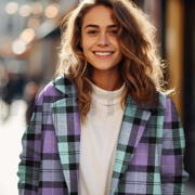 BRUSHED YARN DYED CHECKS PURPLE (thumbnail) #7