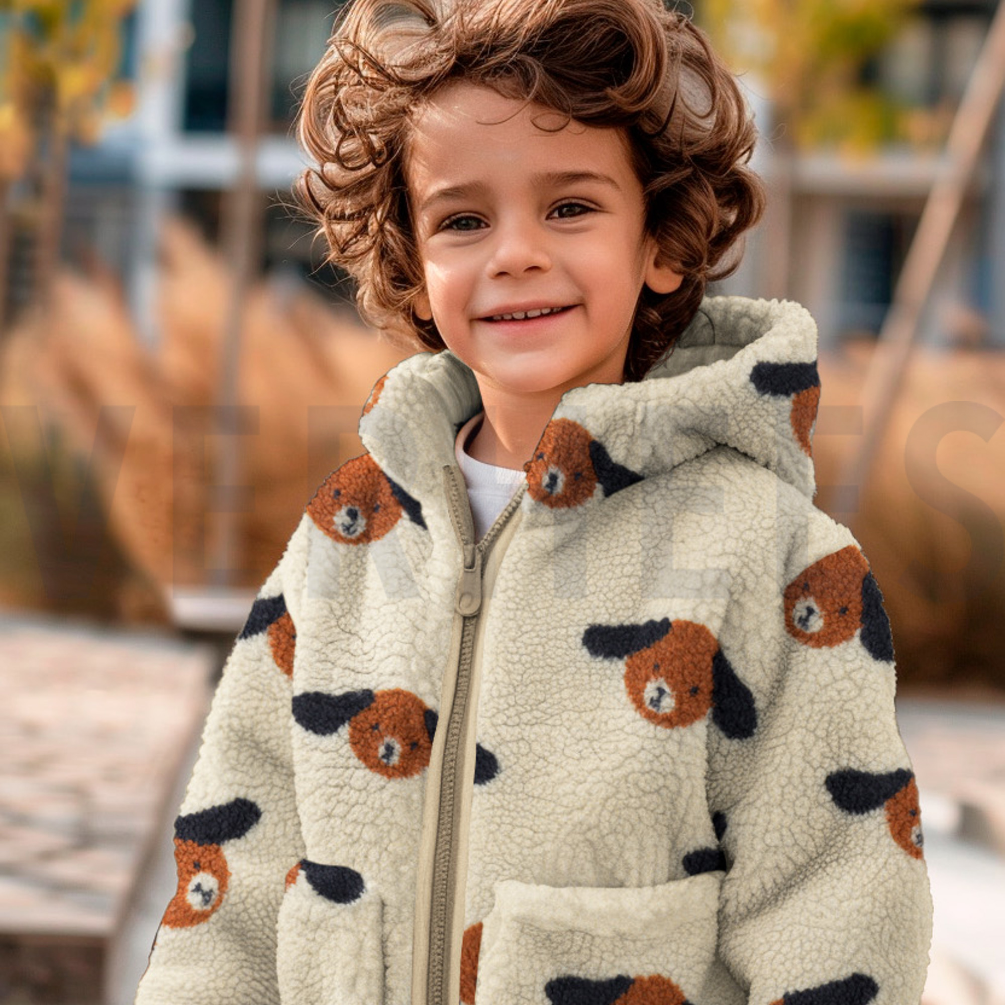 TEDDY JACQUARD DOGS BEIGE/BROWN (high resolution) #7