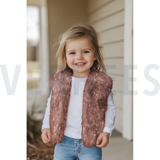 FAUX FUR WITH FOIL DARK ROSE #7