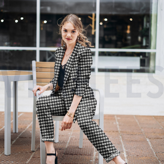 PIED DE POULE PAILLETES ZWART #7