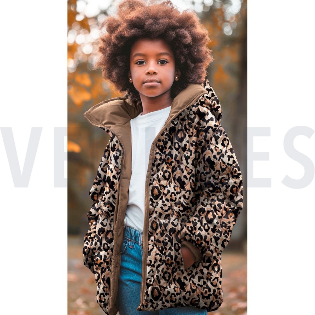 STEPPED VELVET DIGITAL ANIMAL SKIN BROWN #7