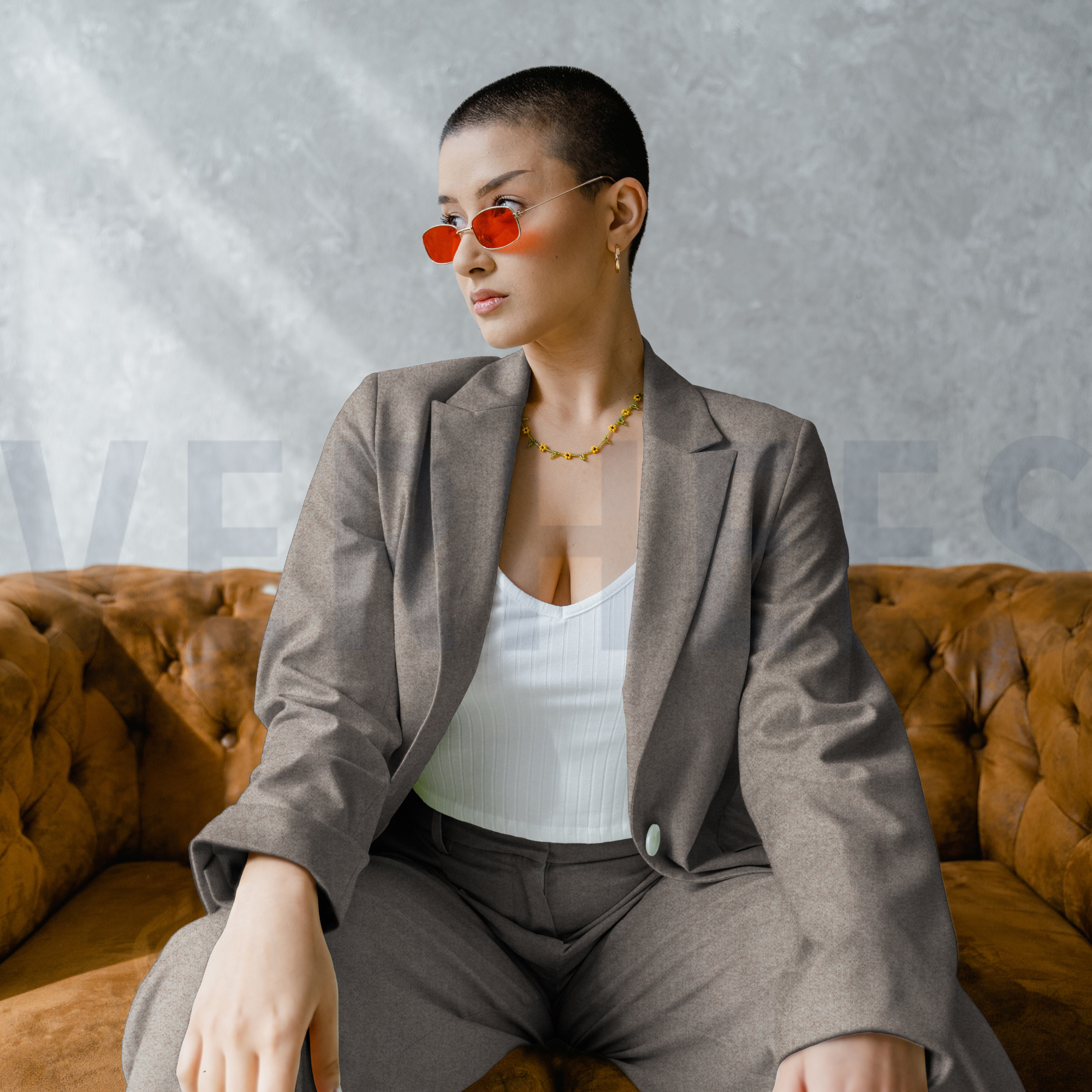 KNITTED WOOL LOOK ANTHRACIET MELANGE (high resolution) #7