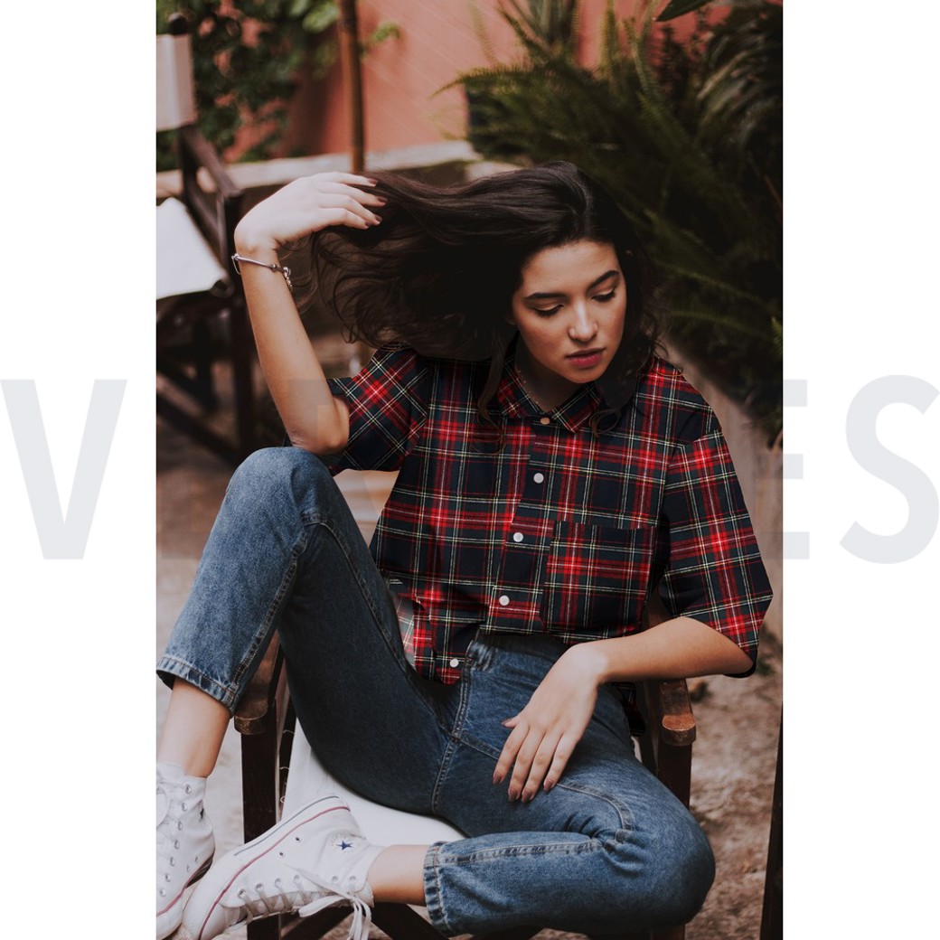 COTTON YARN DYED BRUSHED CHECKS NAVY/RED #7