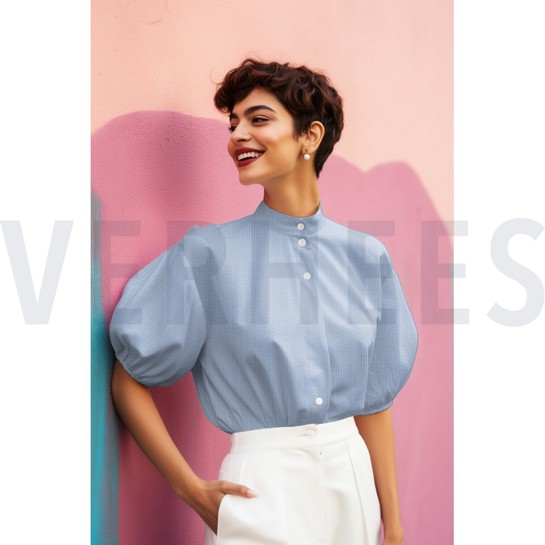 KATOEN SEERSUCKER GARENGEVERFD STREPEN BLAUW #7