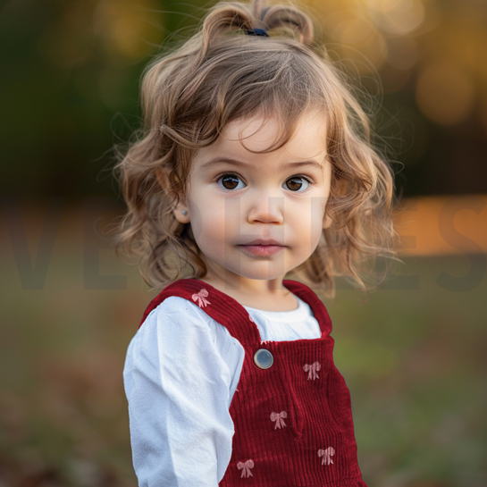 BABYCORD EMBROIDERY BOWS JEANS #7