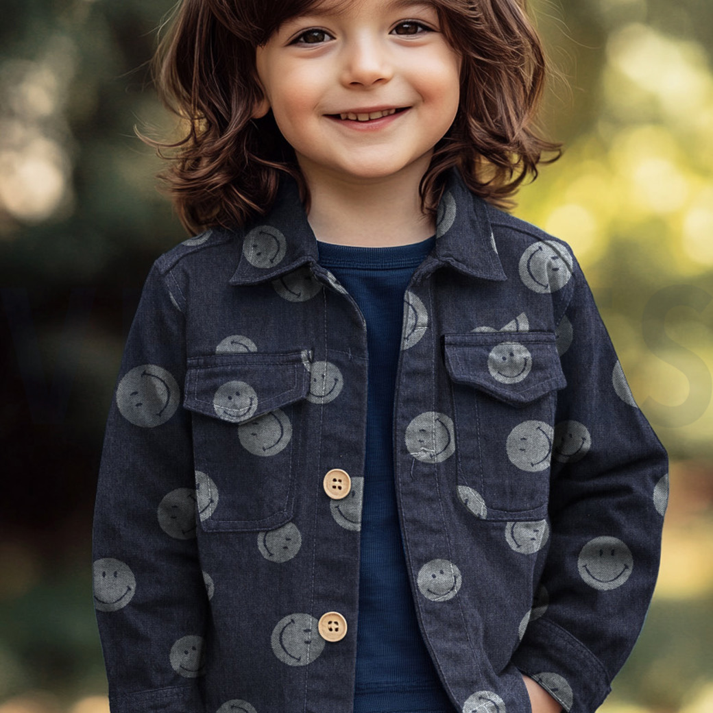 DENIM JACQUARD SMILEYS INDIGO #7