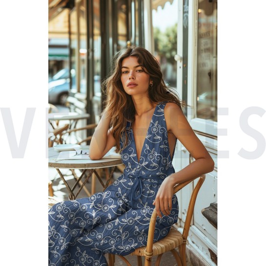 DENIM EMBROIDERY FLOWERS JEANS #7