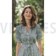 COTTON STRIPES NEON EMBROIDERY BLUE WITH GREEN NEON (thumbnail) #7