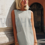 LINEN COTTON JACQUARD STRIPES BEIGE (thumbnail) #7