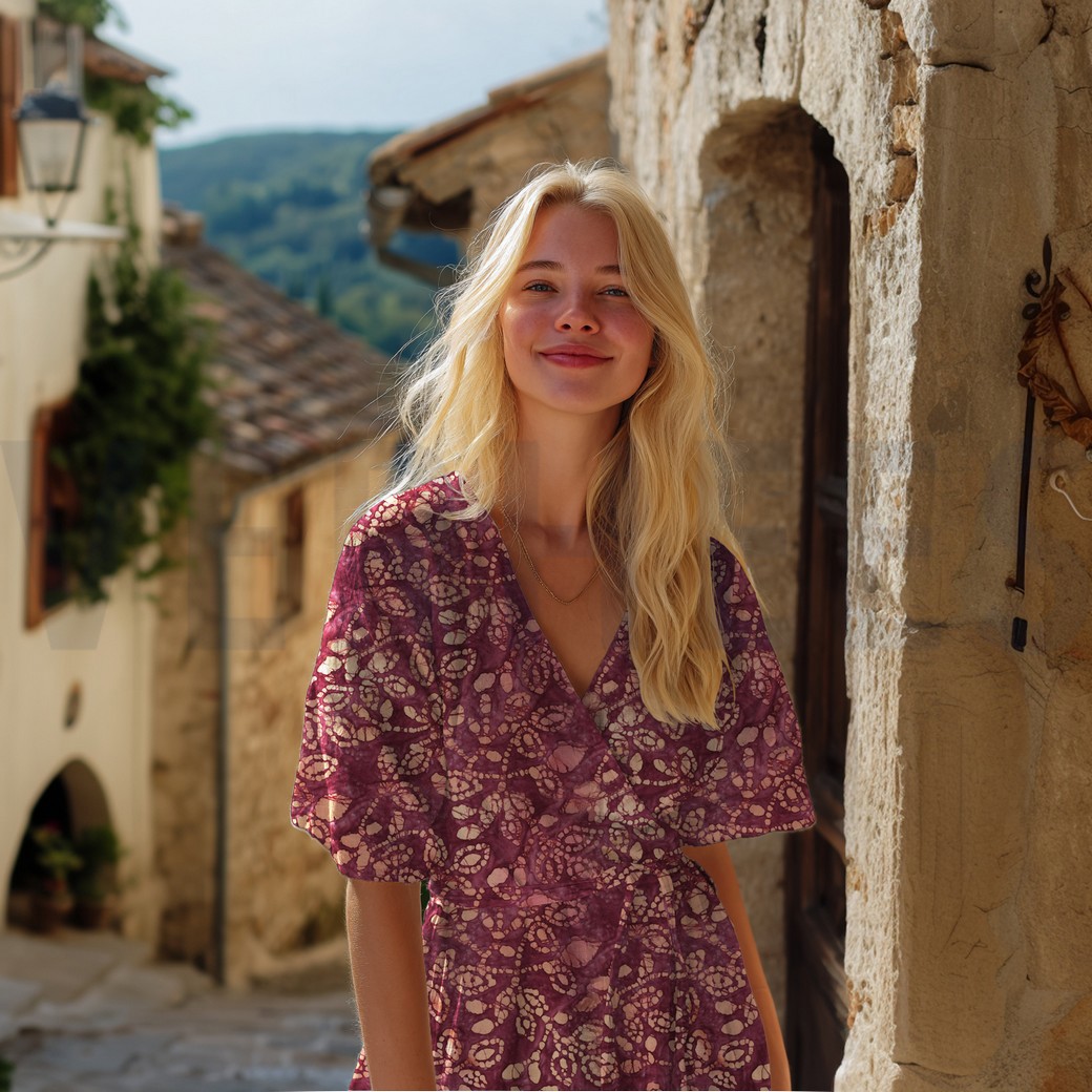 HANDCRAFTED BATIK COTTON CERISE #7