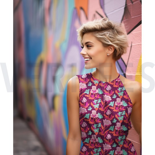 LENZING™ ECOVERO™ AMIRA FLORAL NERIDA HANSEN MARINEBLAUW #7