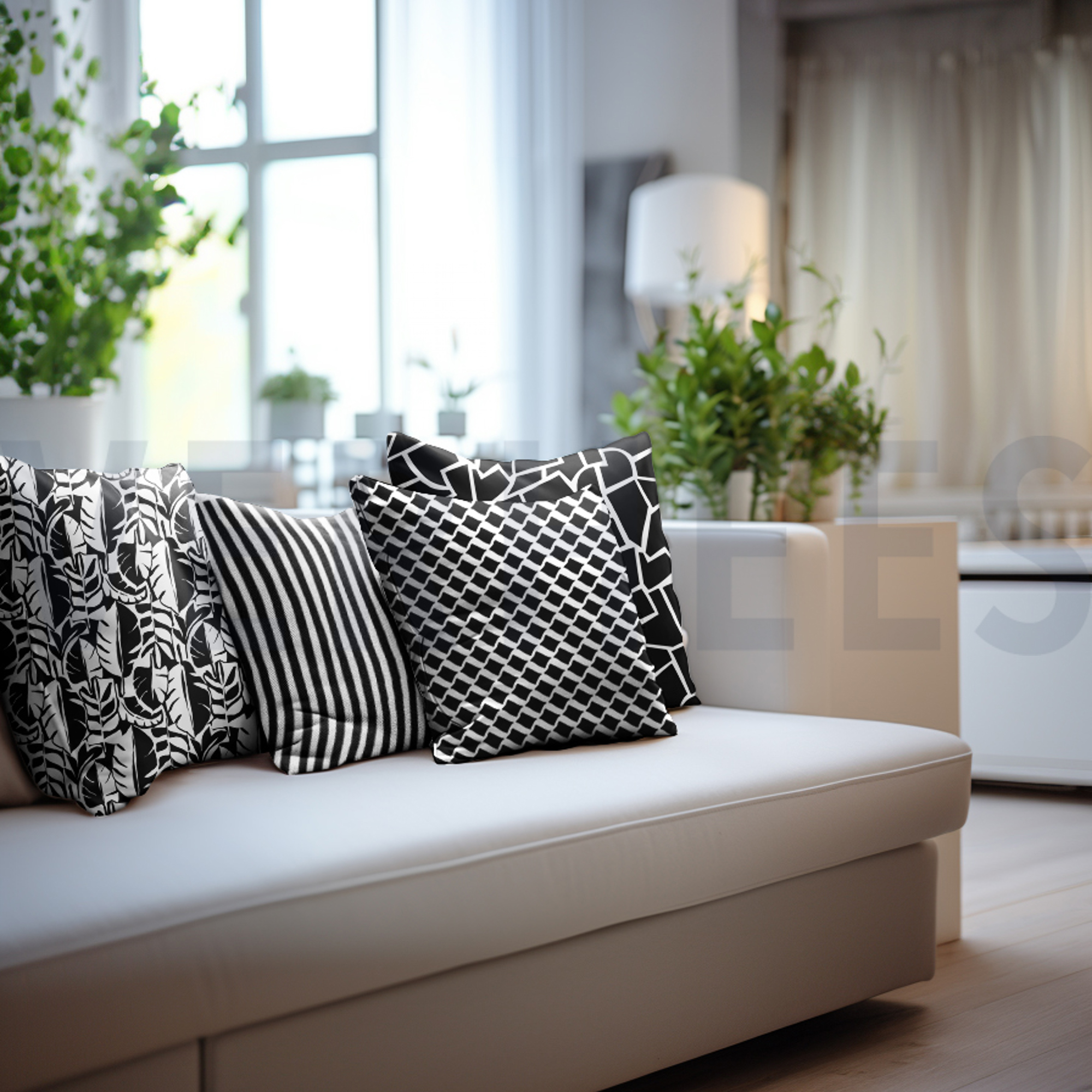 CANVAS ABSTRACT BLACK & WHITE (high resolution) #7