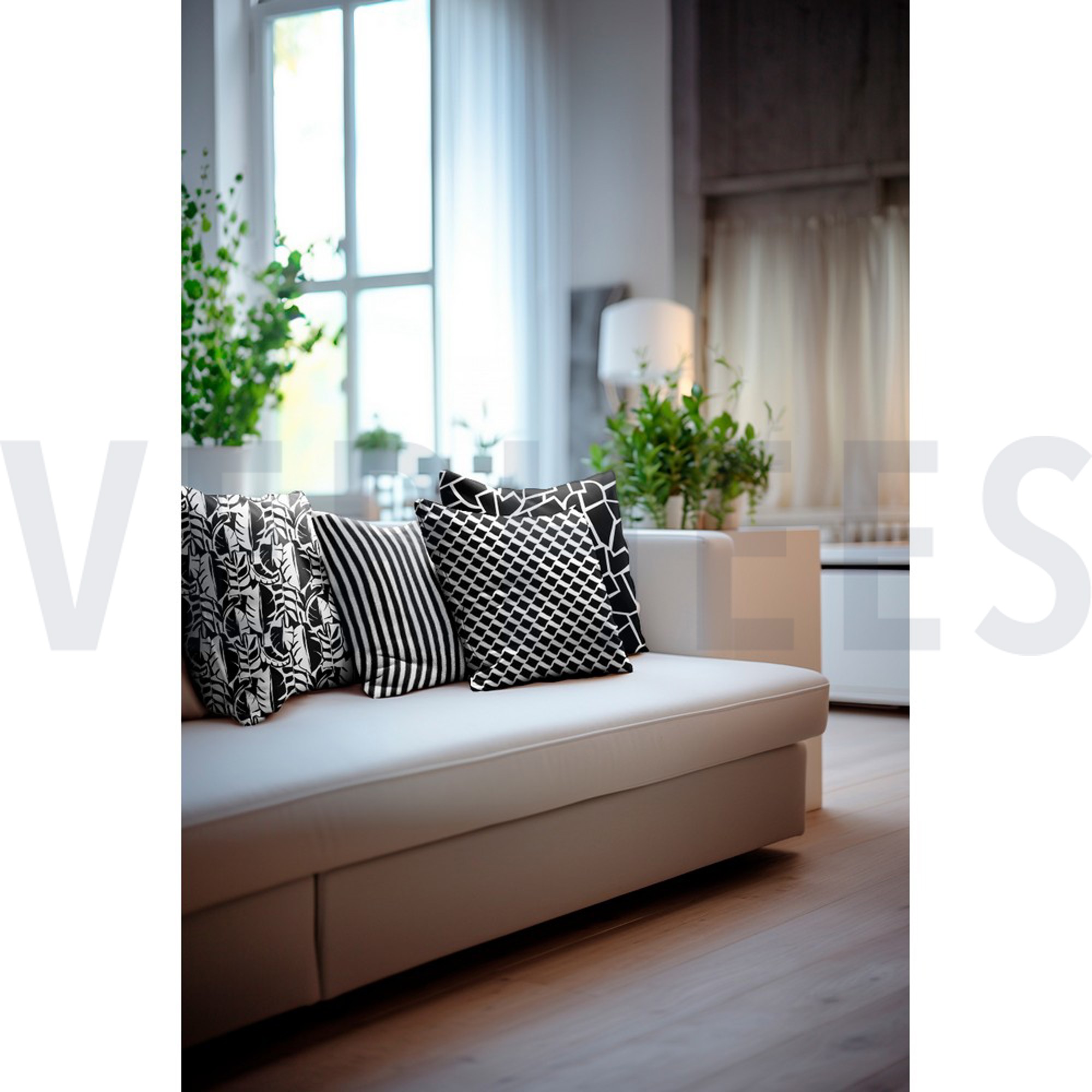 CANVAS ABSTRACT BLACK & WHITE (high resolution) #7