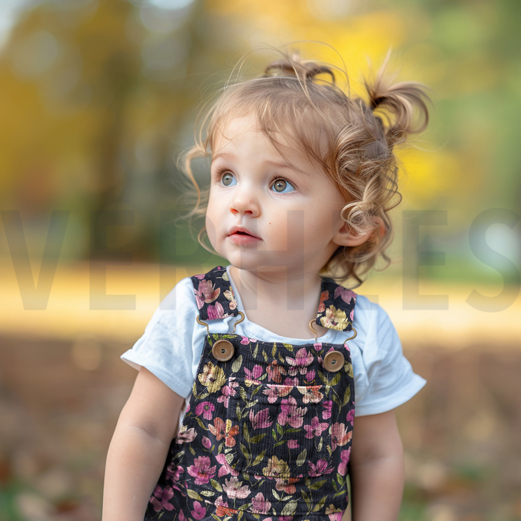BABYCORD DIGITAL FLOWERS NAVY #7