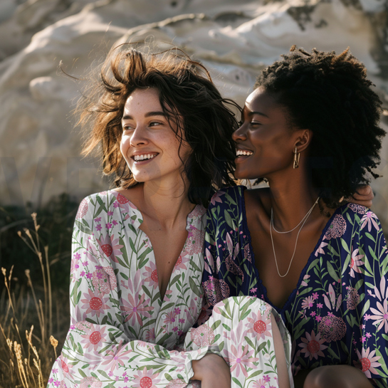 FINE POPLIN DIGITAL FLOWERS WHITE #7