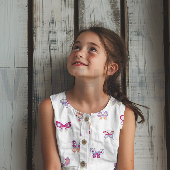 BAUMWOLLE POPELINE FOLIE SCHMETTERLINGE KOBALTBLAU #7