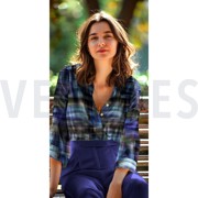 COTTON SATIN DIGITAL CHECK BLACK (thumbnail) #7