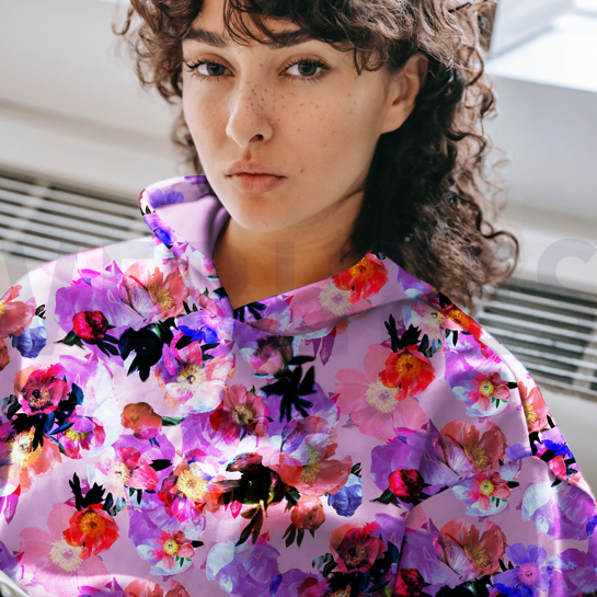 FRENCH TERRY DIGITAAL BLOEMEN LAVENDEL #7