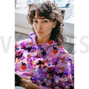 FRENCH TERRY DIGITAL FLOWERS NAVY (thumbnail) #7