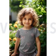 JERSEY MELANGE GLITTER BOWS GREY MELANGE (thumbnail) #7