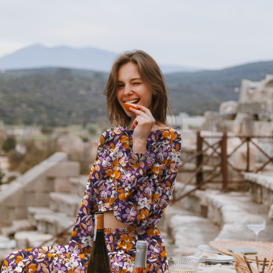 FRENCH TERRY BLOEMEN ROZE #7