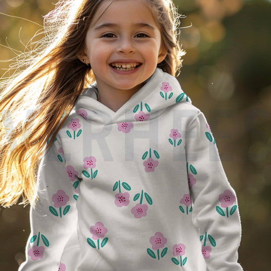 FRENCH TERRY FLEURS BLANC CASSÉ #7