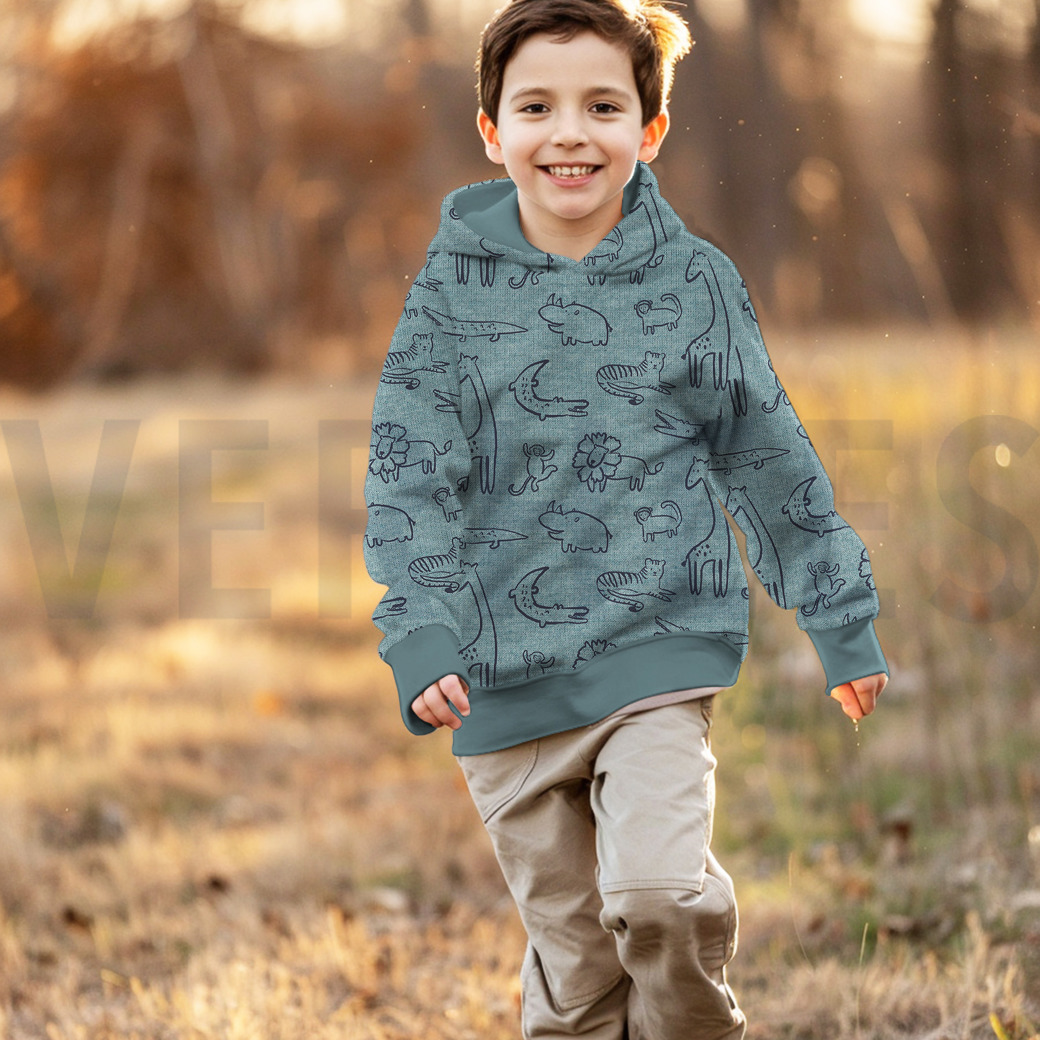 SWEAT MELANGE SAFARI ANIMALS LIGHT GREY MELANGE #7