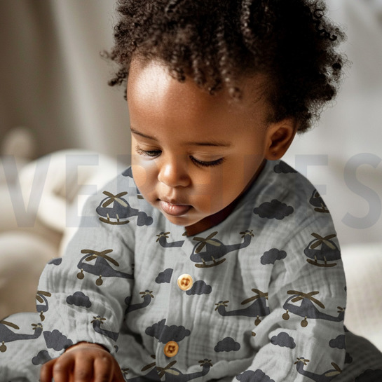 MUSSELIN HELIKOPTER GEBROCHEN WEISS #7