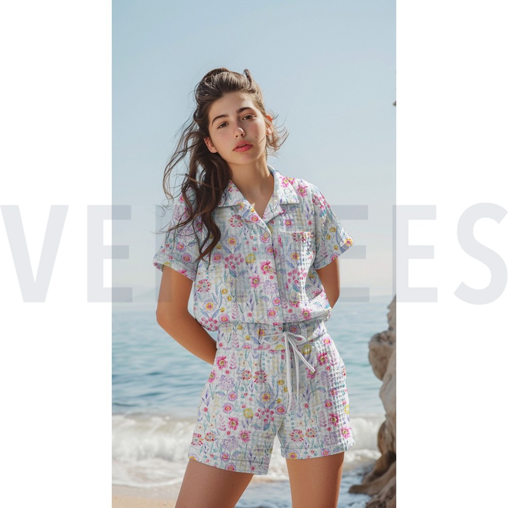 WAFFLE DIGITAL FLOWERS WHITE #7