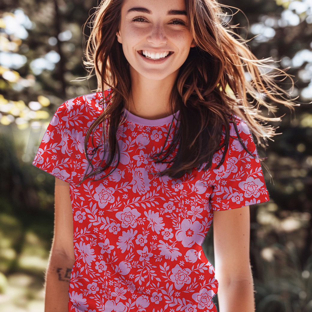 JERSEY FLOWERS RED #7