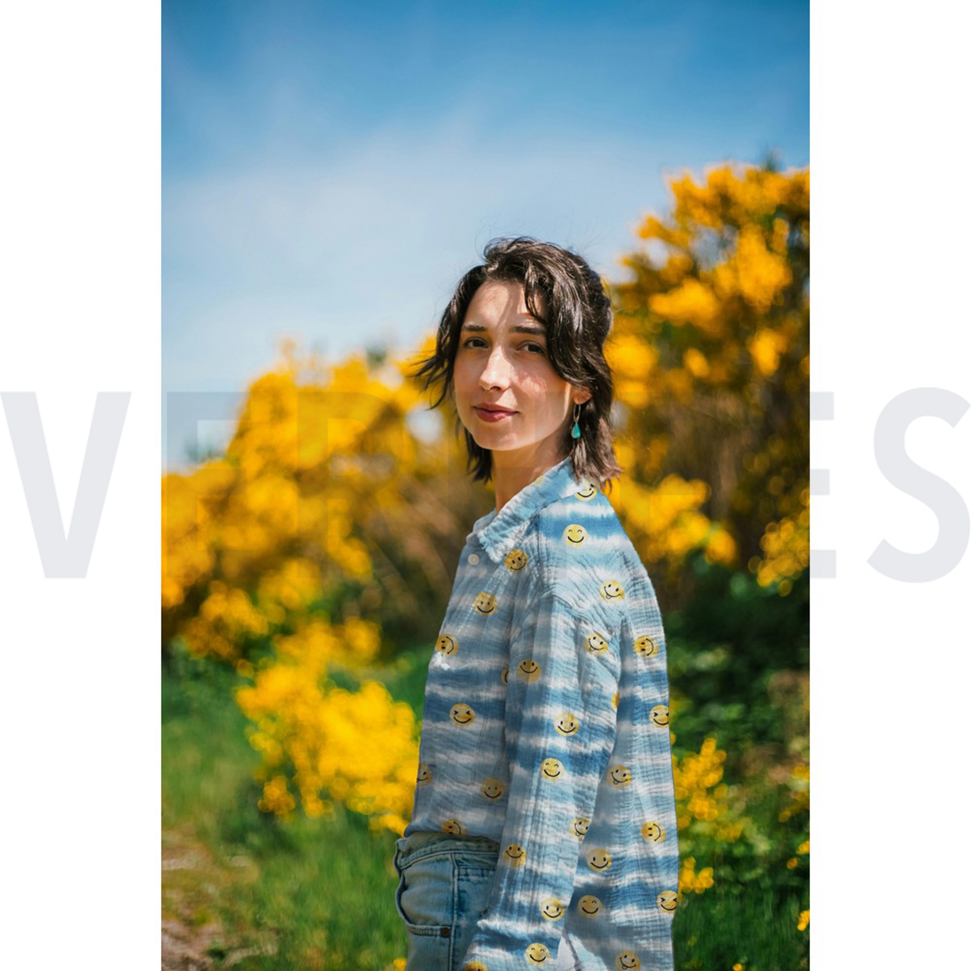 DOUBLE GAUZE DIGITAL HAPPY FACES JEANS (high resolution) #7