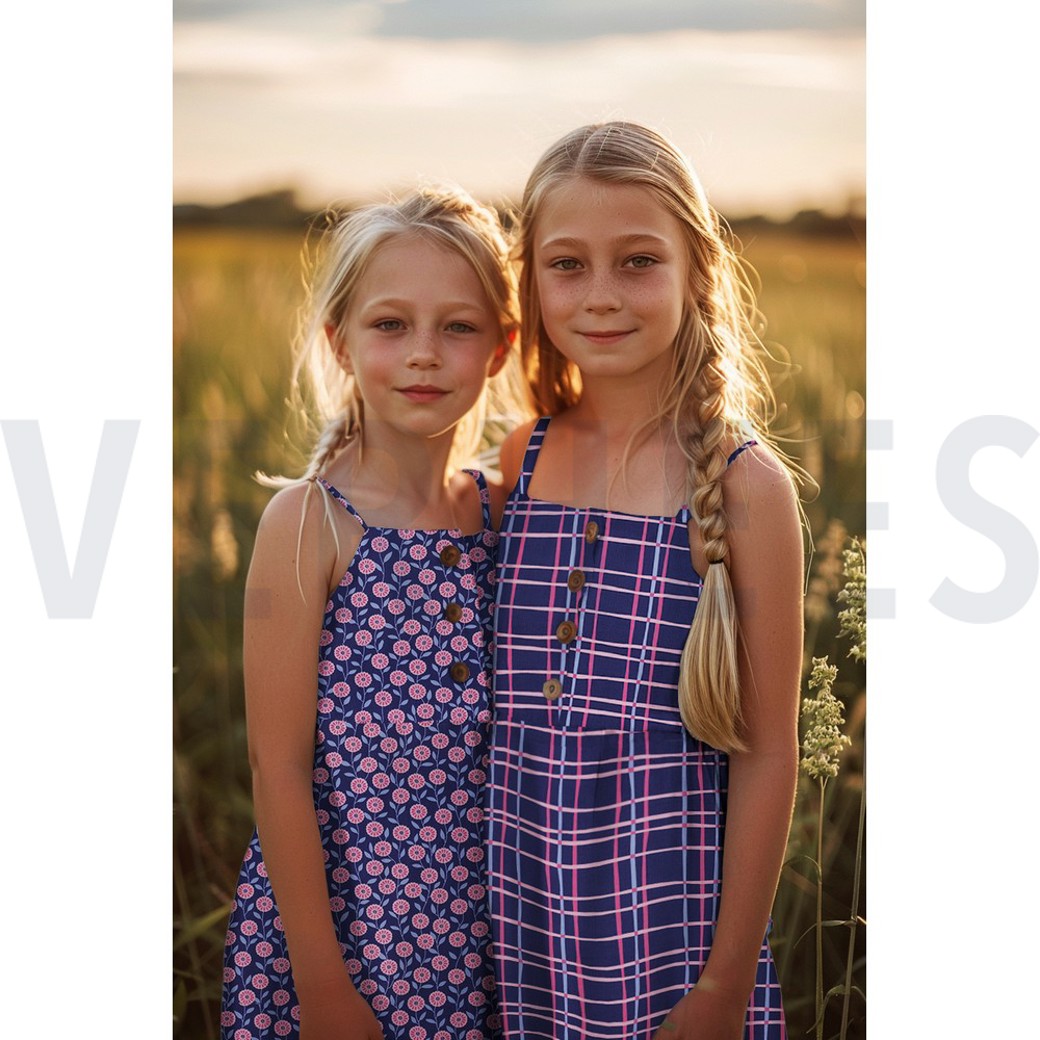 FINE POPLIN FLOWERS & CHECKS NAVY #7