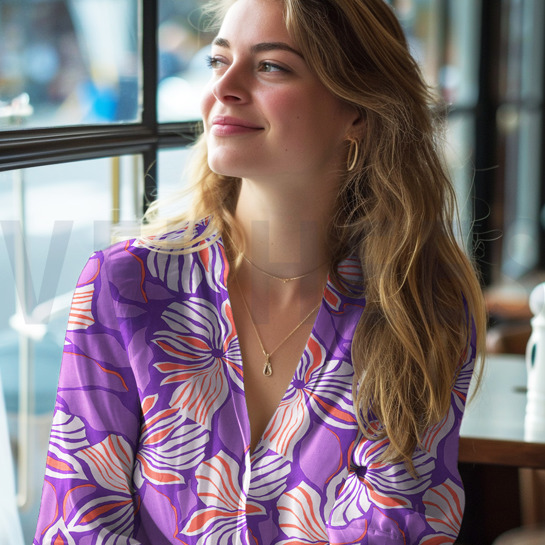 LENZING™ ECOVERO™ BLOEMEN LAVENDEL #7