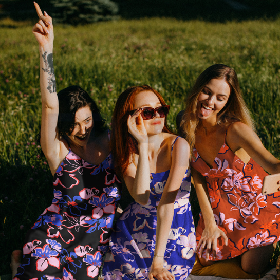 LENZING™ ECOVERO™ FLOWERS COBALT #7