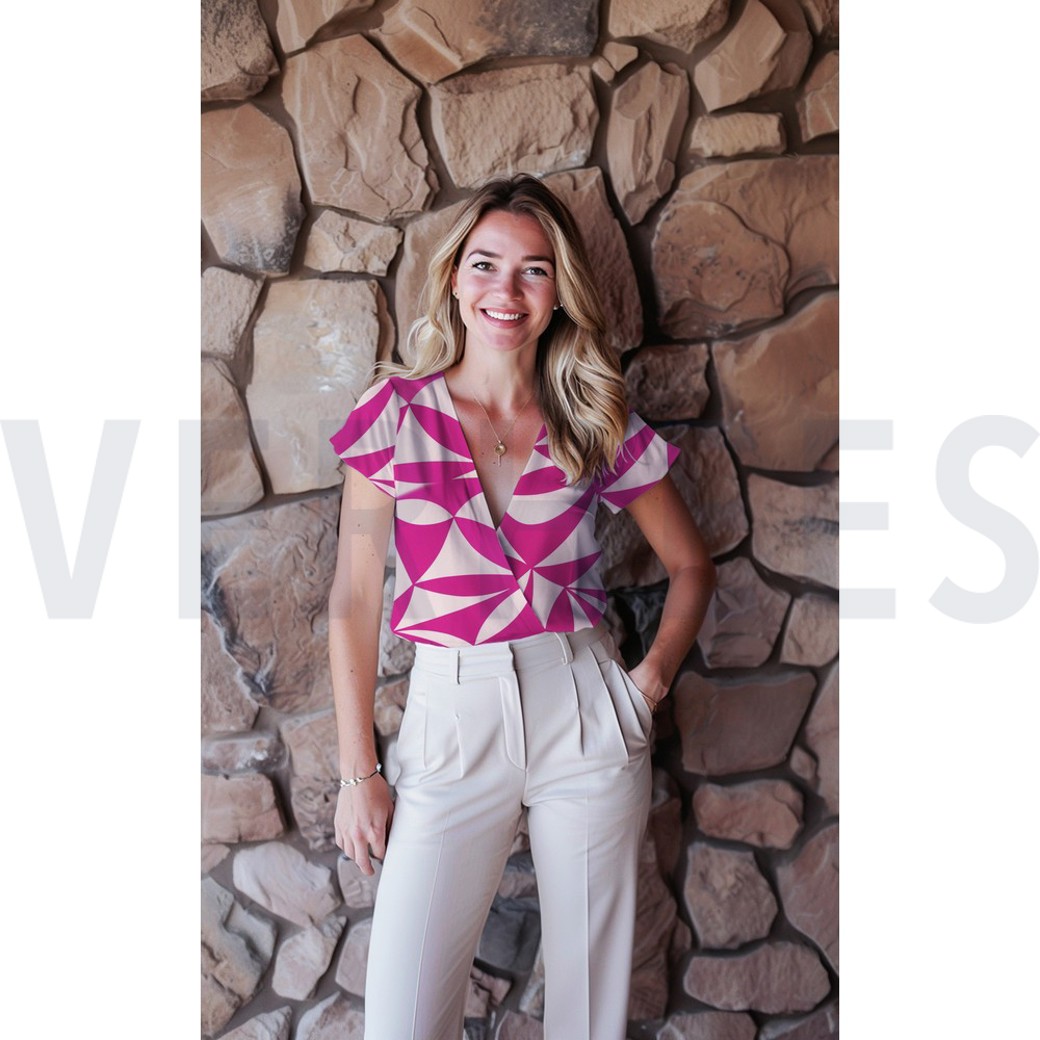 MAGNOLIA STRETCH GEOMETRIC FUCHSIA #7