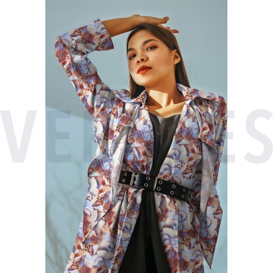 VISCOSE RADIANCE DIGITAL LEAVES AQUA #7