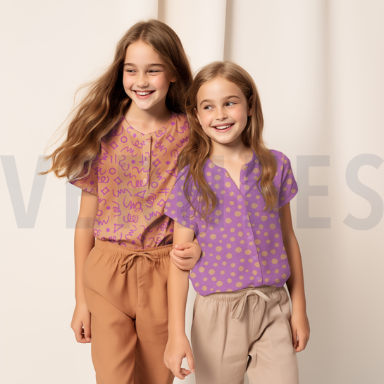 KATOENEN POPLIN GEOMETRISCH DONKERBLAUW / PETROL #7