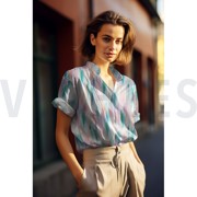 VISCOSE LUREX DIGITAL ABSTRACT GREEN (thumbnail) #7