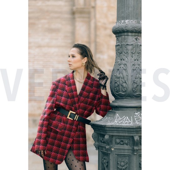 PIED DE POULE CERISE #7