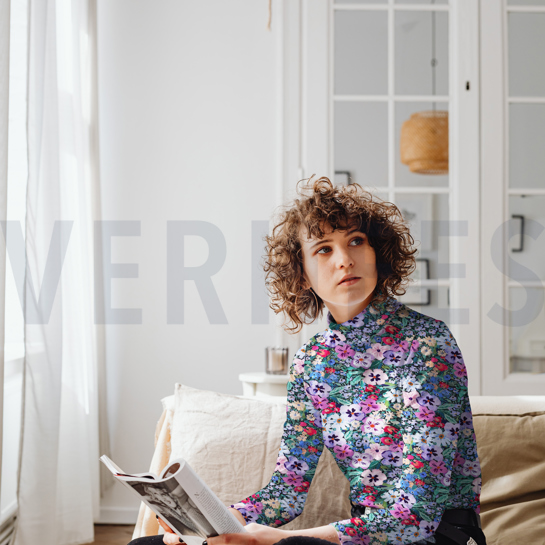 VISCOSE JERSEY DIGITAAL BLOEMEN MARINEBLAUW #7