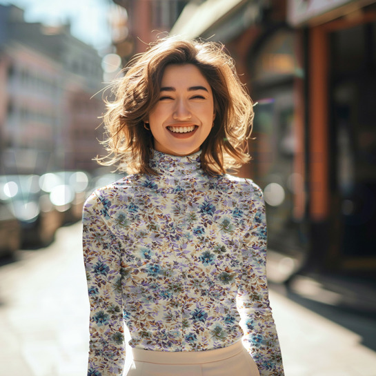 VISCOSE JERSEY DIGITAAL BLOEMEN ZAND #7