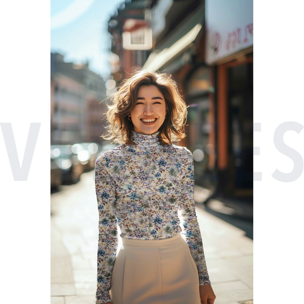 VISCOSE JERSEY DIGITAL FLOWERS SAND #7