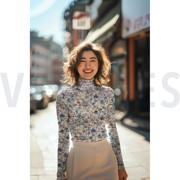 VISCOSE JERSEY DIGITAL FLOWERS SAND (thumbnail) #7