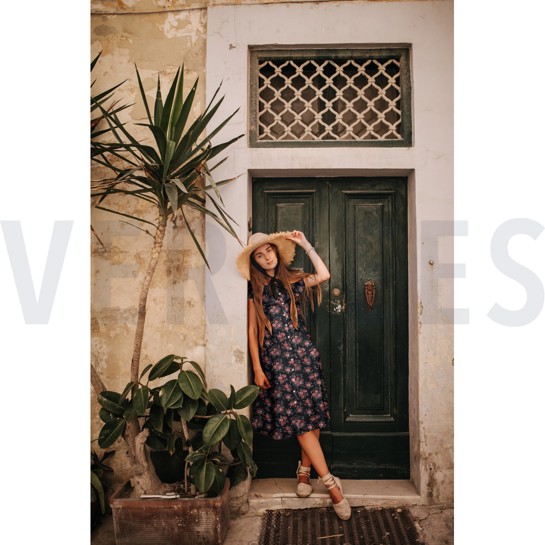 VISKOSE RADIANCE BLUMEN MARINEBLAU #7