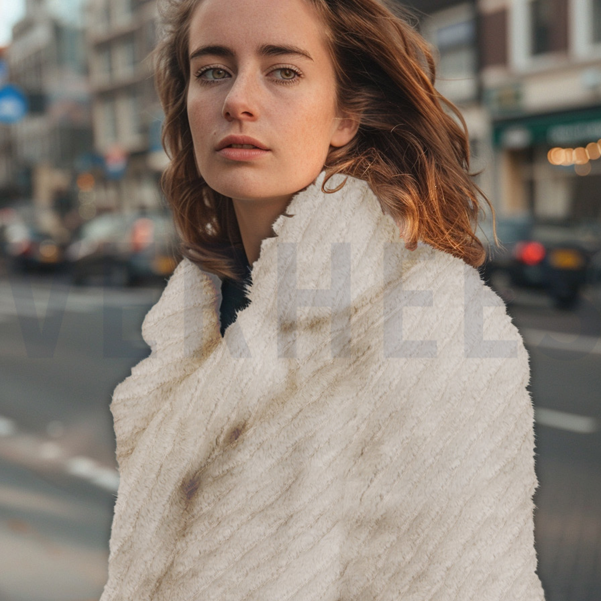 FAUX FUR STRIPES BEIGE (high resolution) #7