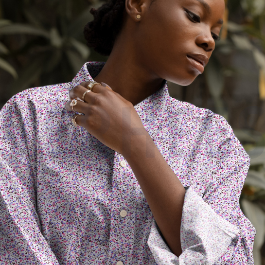 VISCOSE RADIANCE DIGITAAL BLOEMEN LILA #7